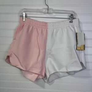 Vintage Havana brand white and pink sweatpant shorts. Size L NWT